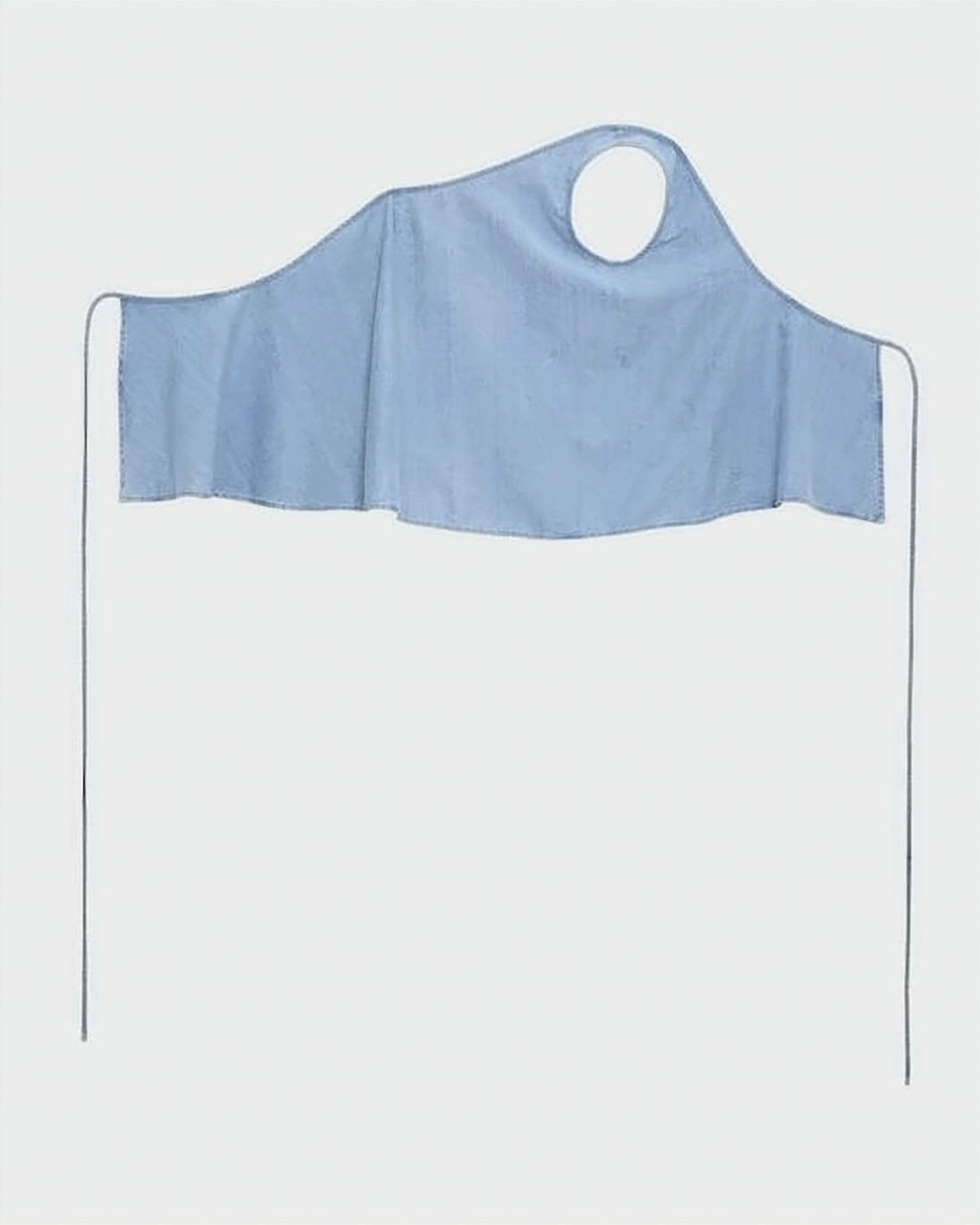 Blue Asymmetrical Sleeveless Cotton Silk Top