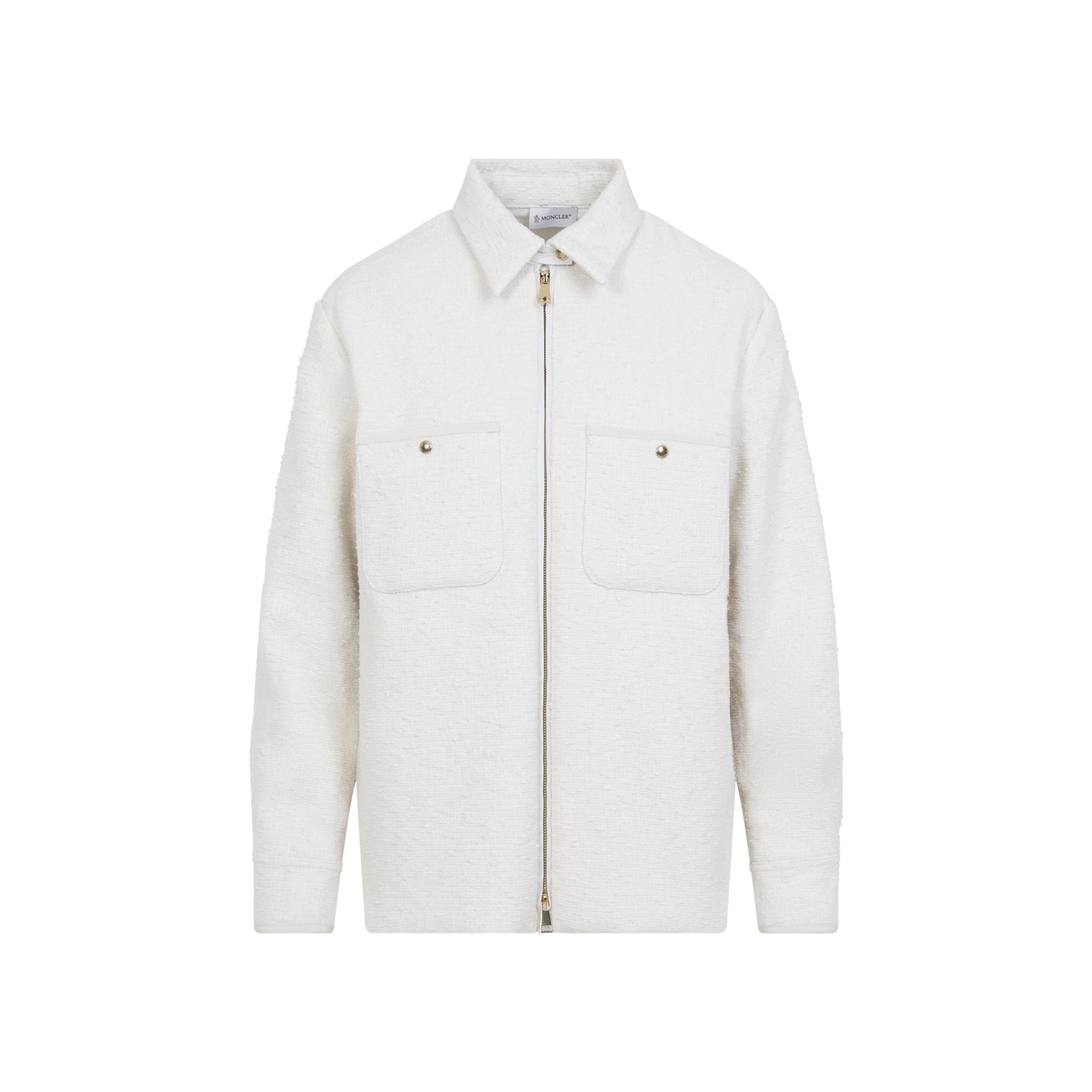 Textured Long-Sleeved Shirt with Quilted Back Panel