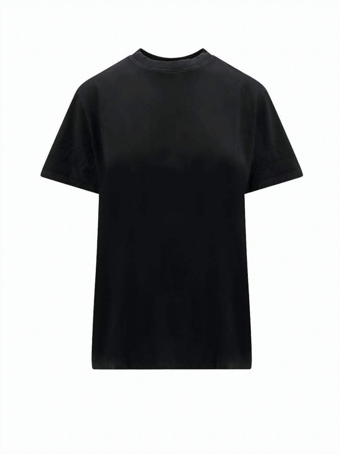 Black Short-Sleeve T-Shirt With Metallic Star Accents