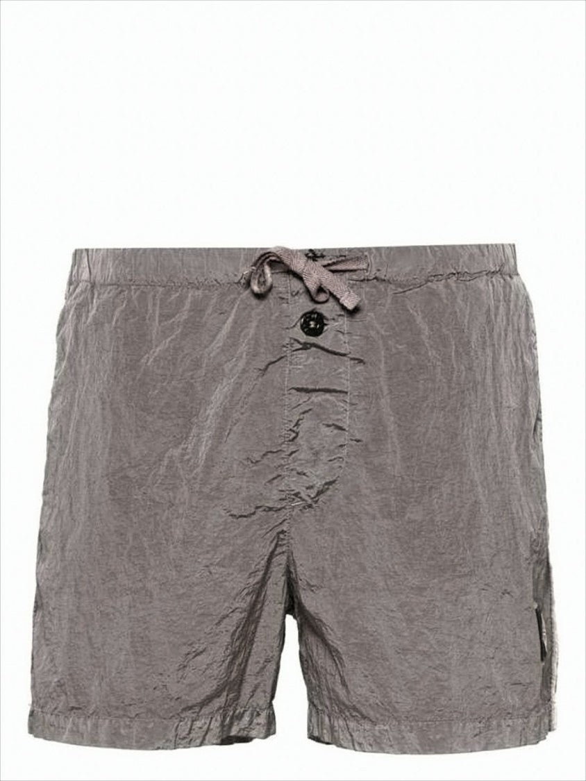 Crinkled Texture Swim Shorts