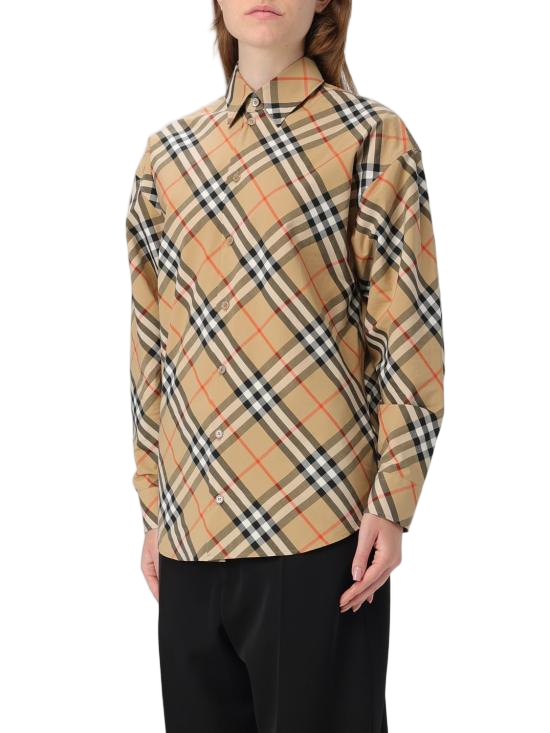 Distinctive Large Check Pattern Button-Up Shirt