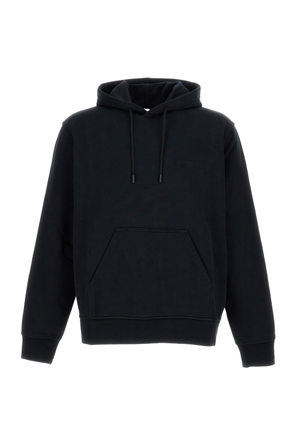 Distinctive Black Hoodie With Iconic Print