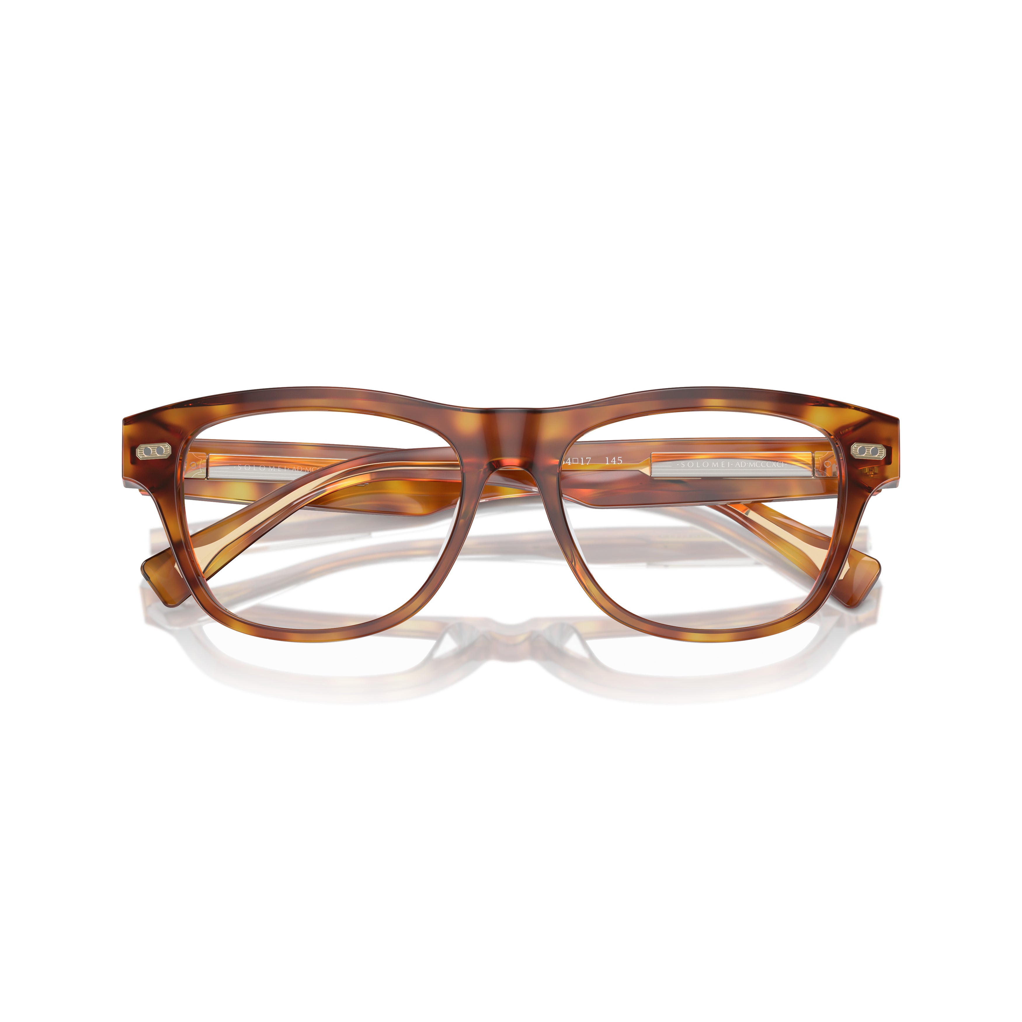 0bc3005 Rectangular Tortoiseshell Eyeglasses with Metallic Accents