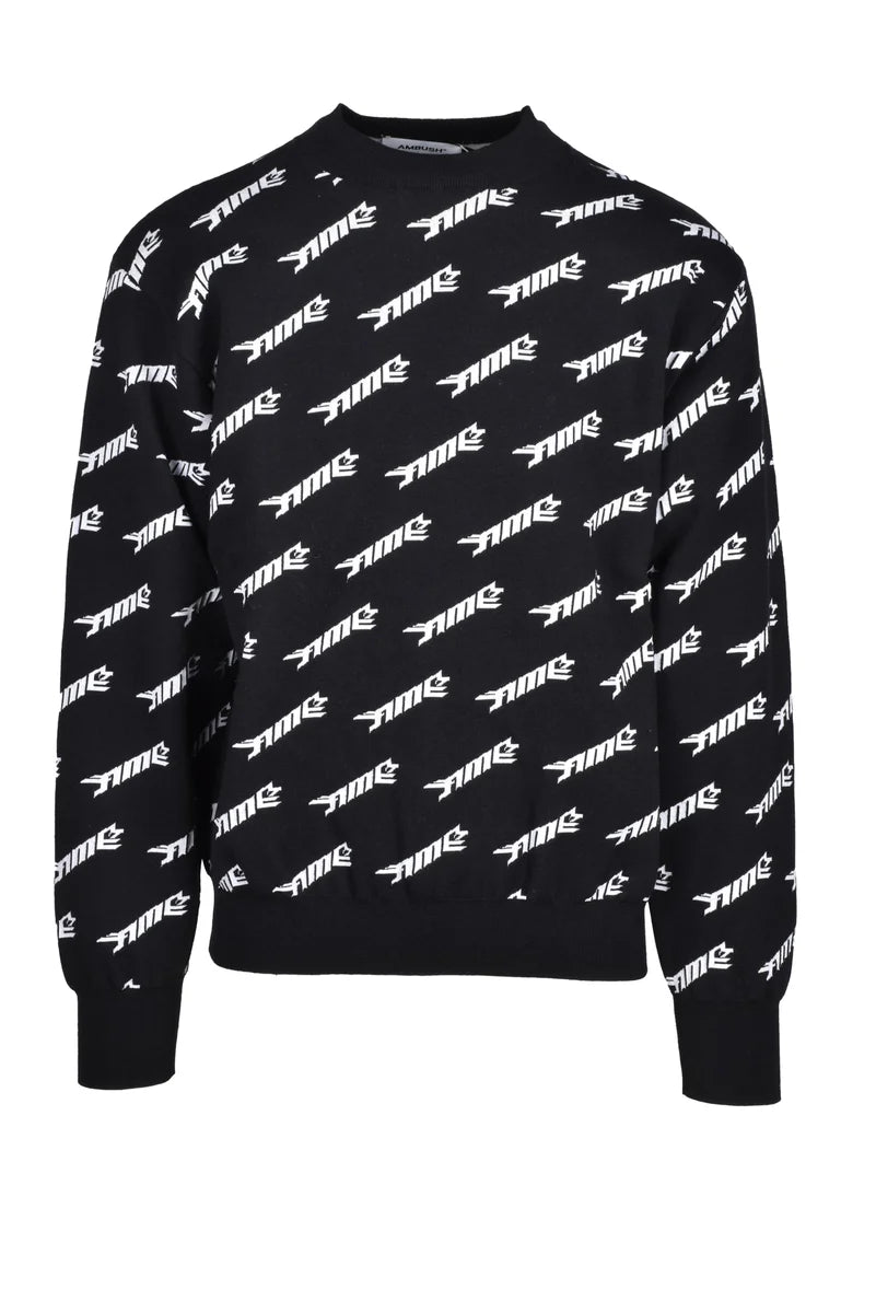 Virgin Wool Sweater - Black/White