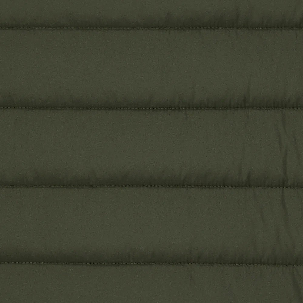 Quilted Green Vest With Stand-Up Collar And Layering Flexibility
