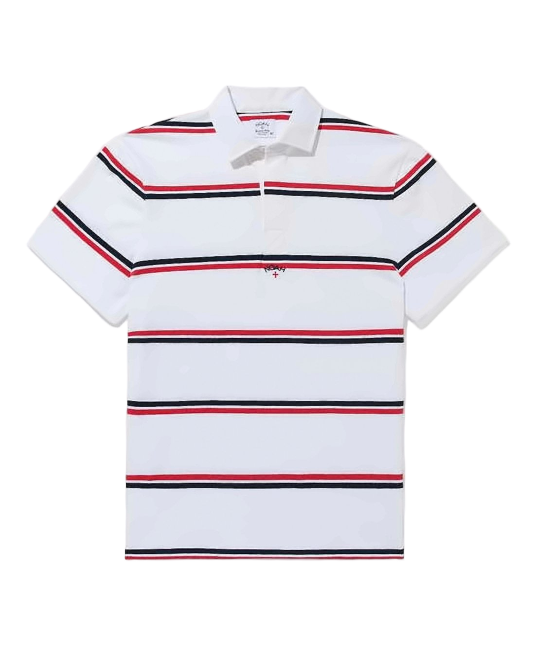 Horizontal Stripe Polo Shirt With Classic Collar
