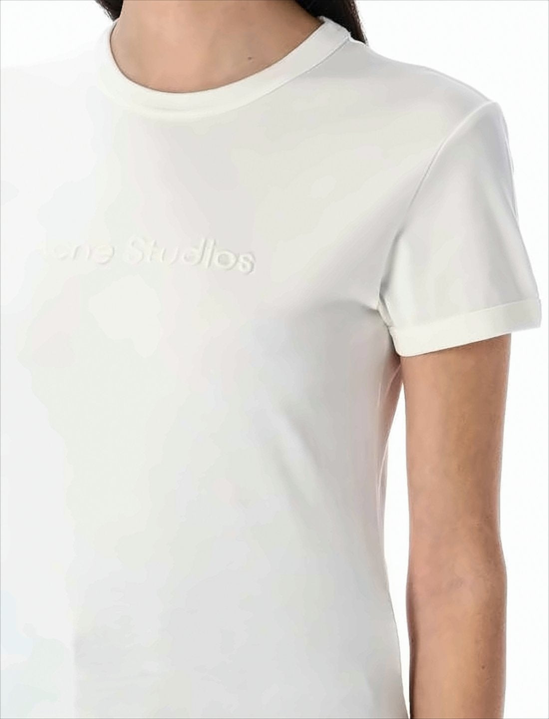 Fitted Cotton T-Shirt with Embossed Detail