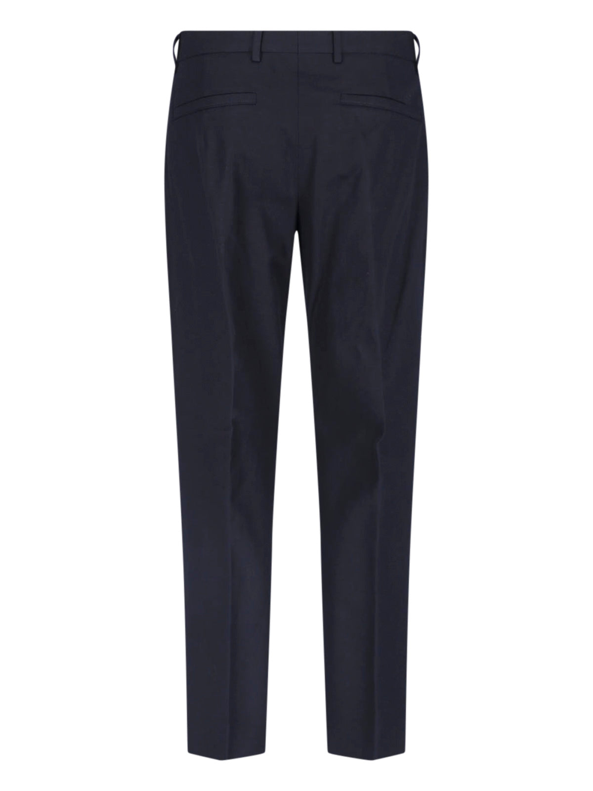 Blue Tailored Flat Front Technical Trousers