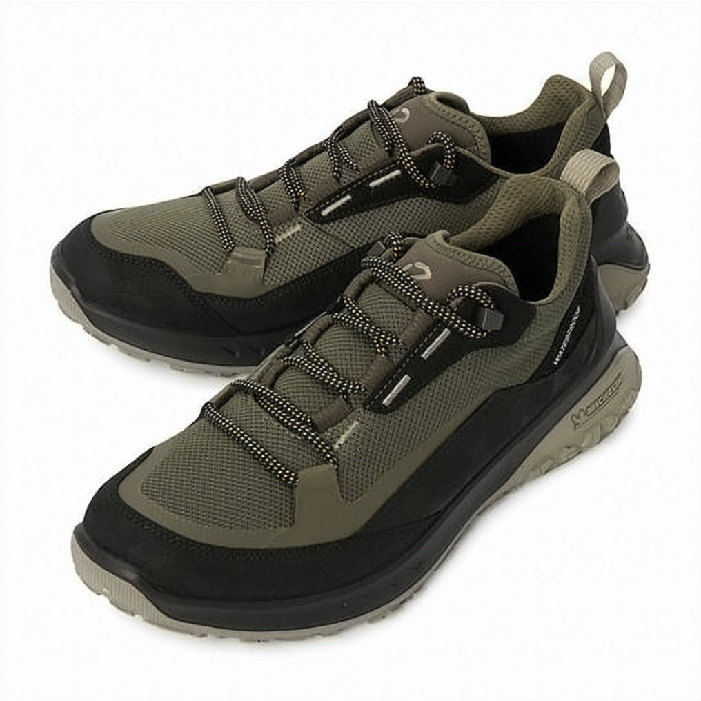 Rugged Leather And Synthetic Fabric Shoes