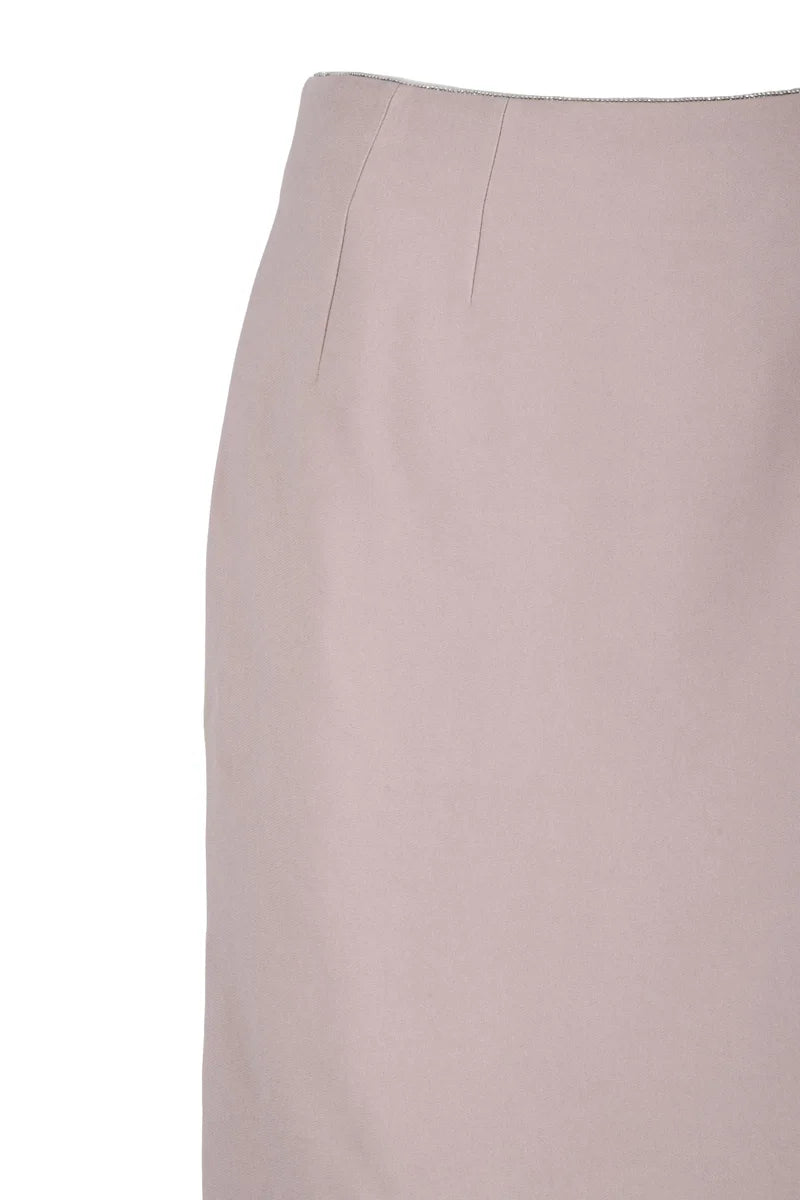 Midi Skirt Grey Viscose Elastane