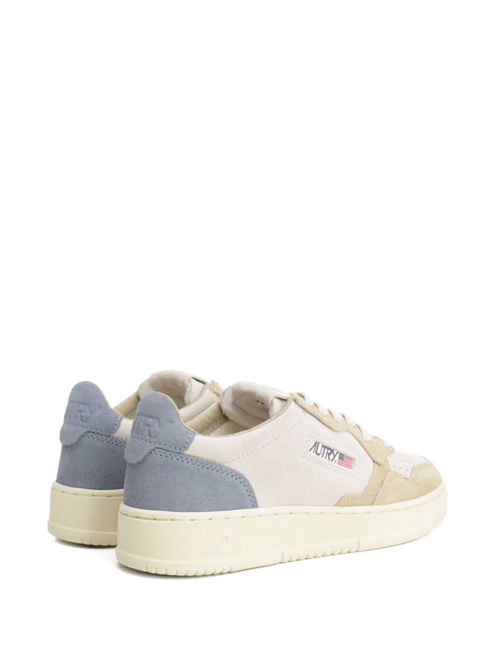Low-Top Sneakers with Blue Panel Accents