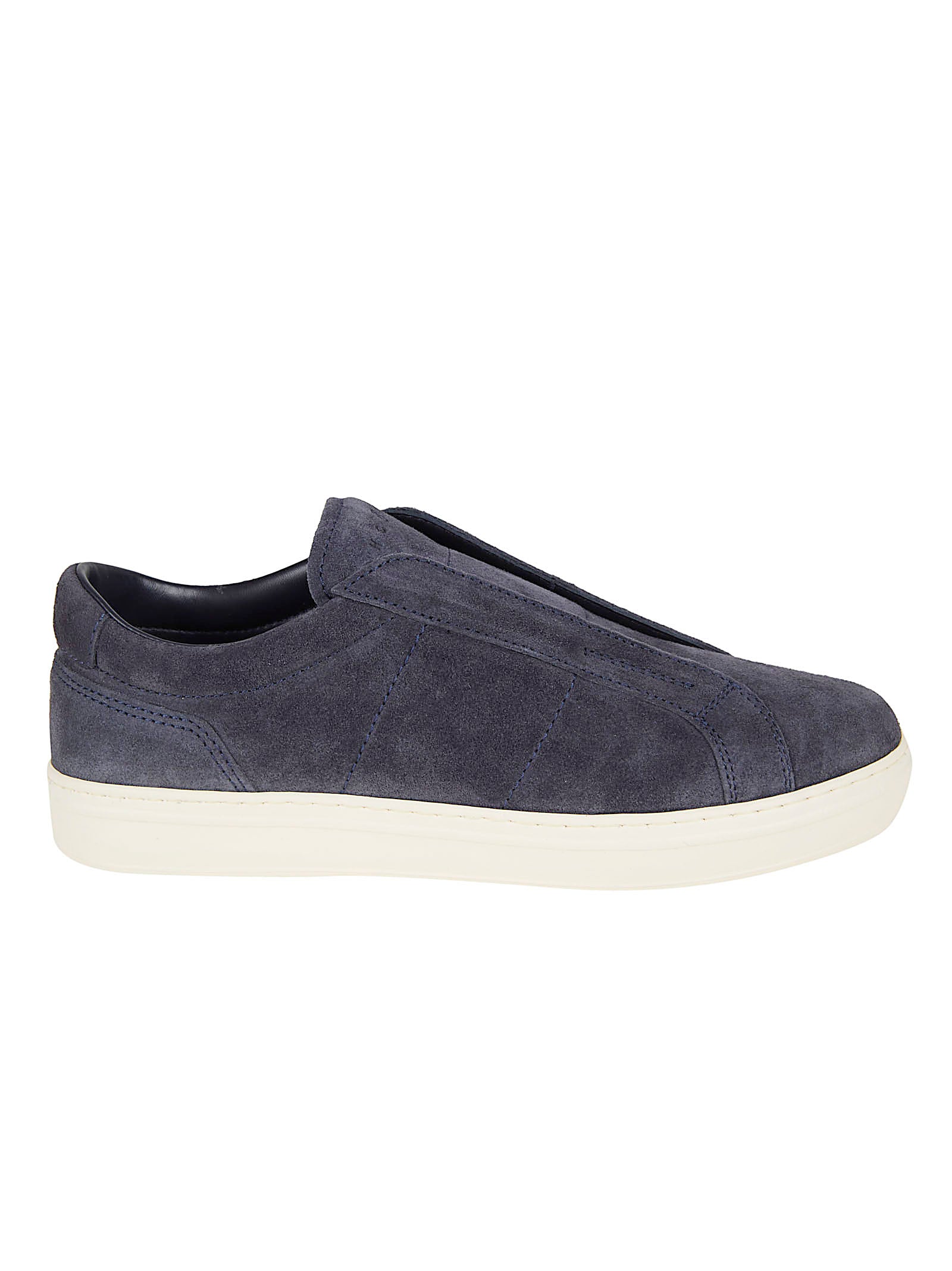 Blue Suede Slip-On Sneakers