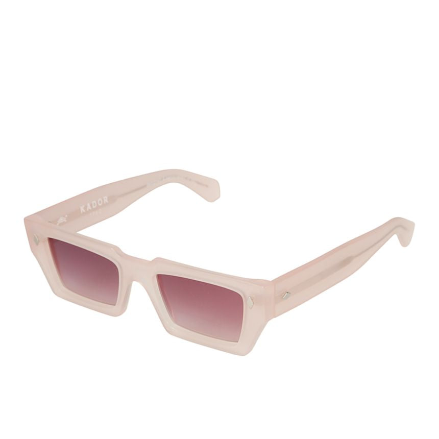 Disko Rectangular Frame Sunglasses with Translucent Pink Finish