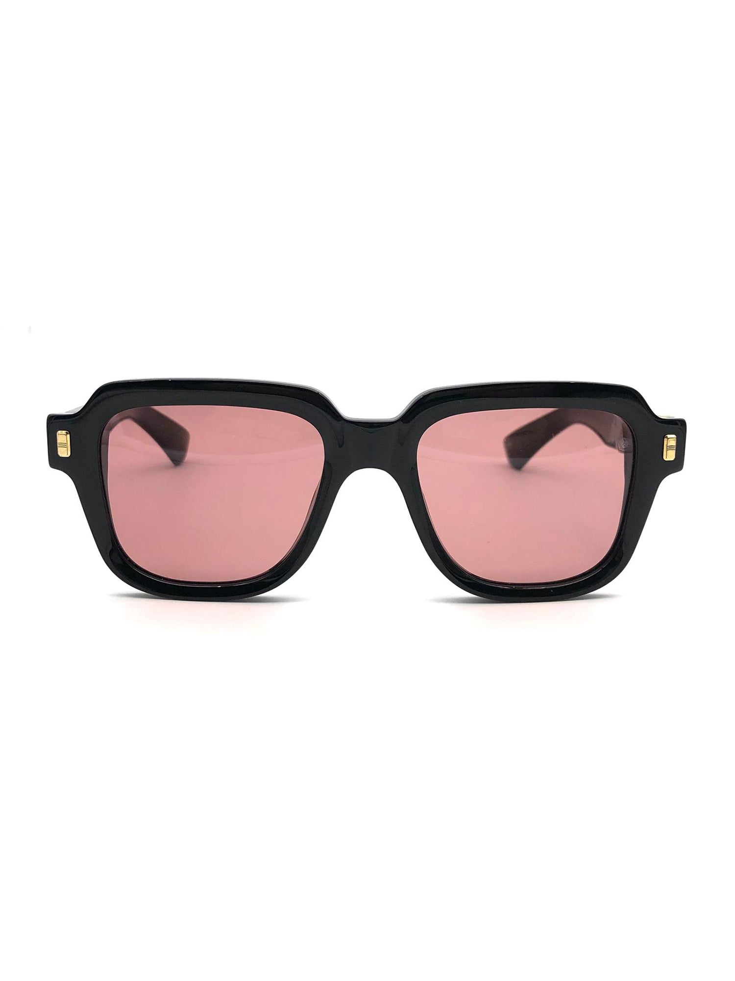 Sleek Black Acetate Optical Frames with Soft Pink Lenses