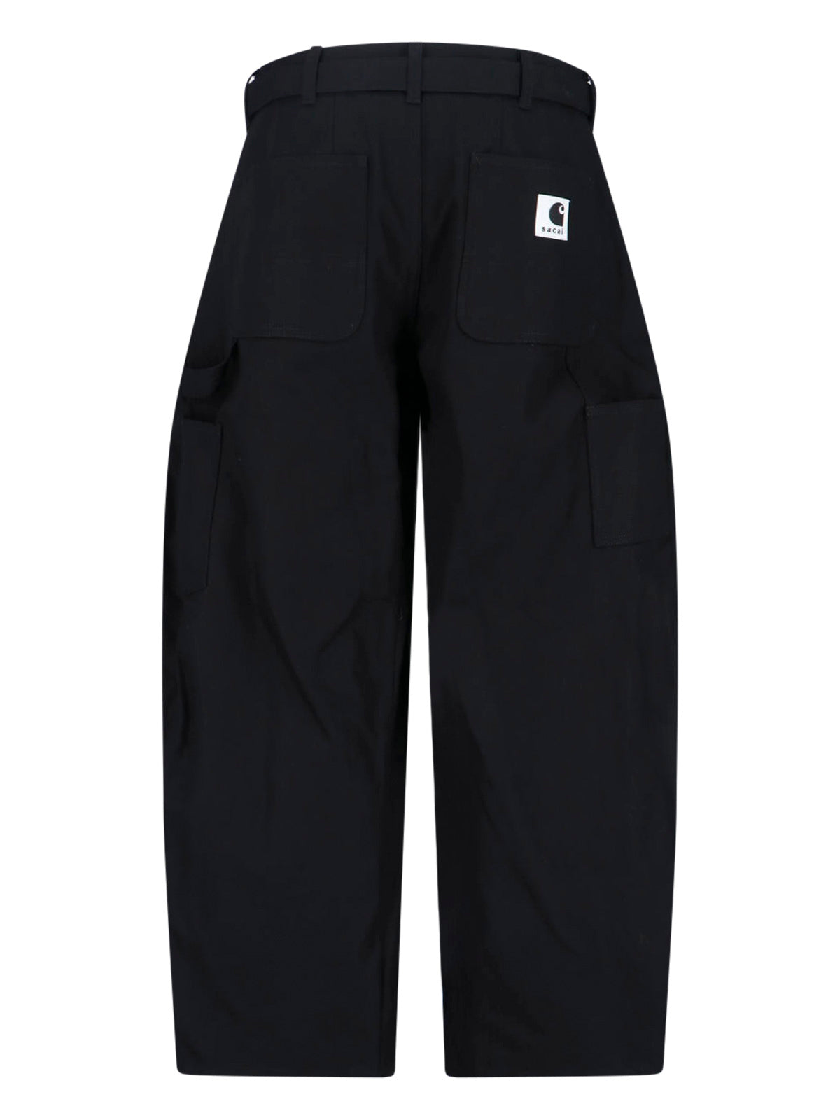 Duck Wide-Leg Pants With Curved Silhouette And Buckle Belt