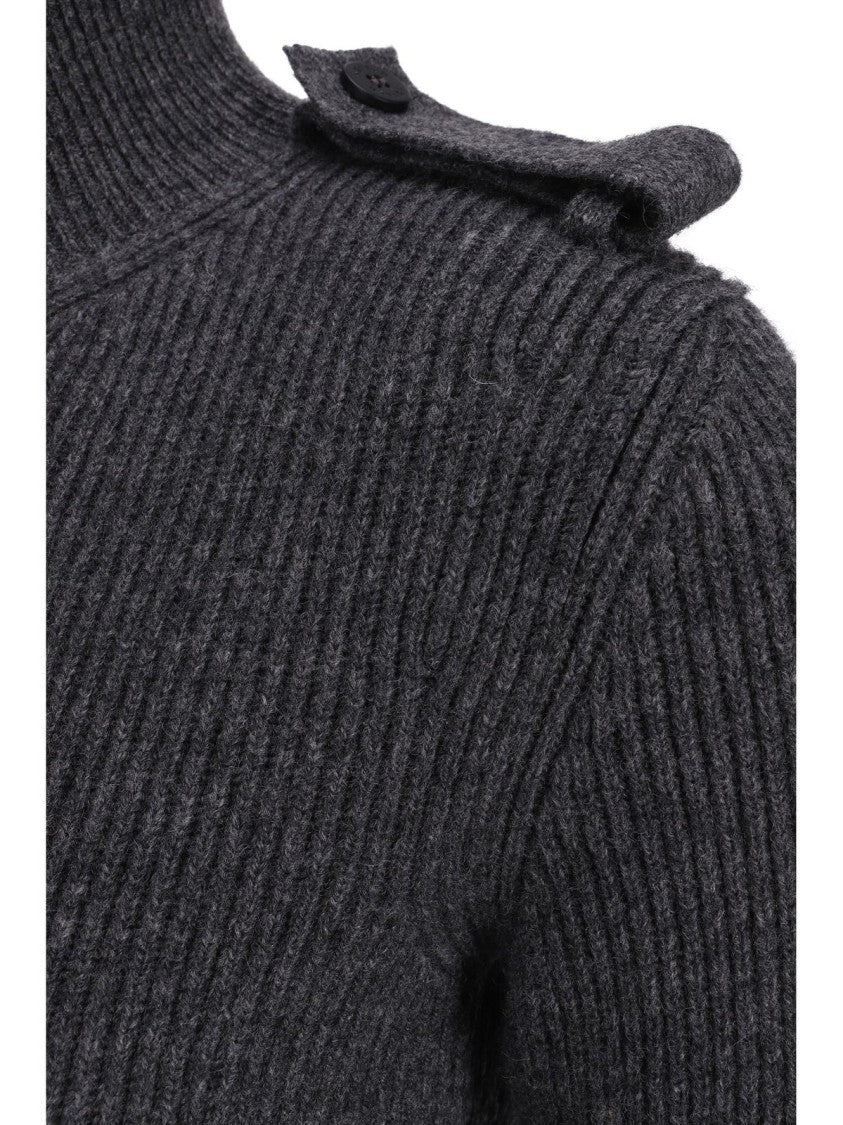 Refined Grey Dress In Wool And Cashmere Blend