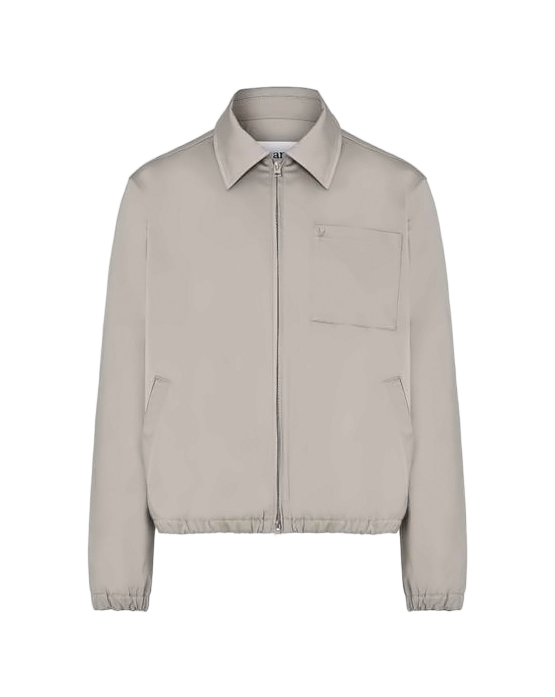 Minimalist Cotton Jacket with Front Zipper