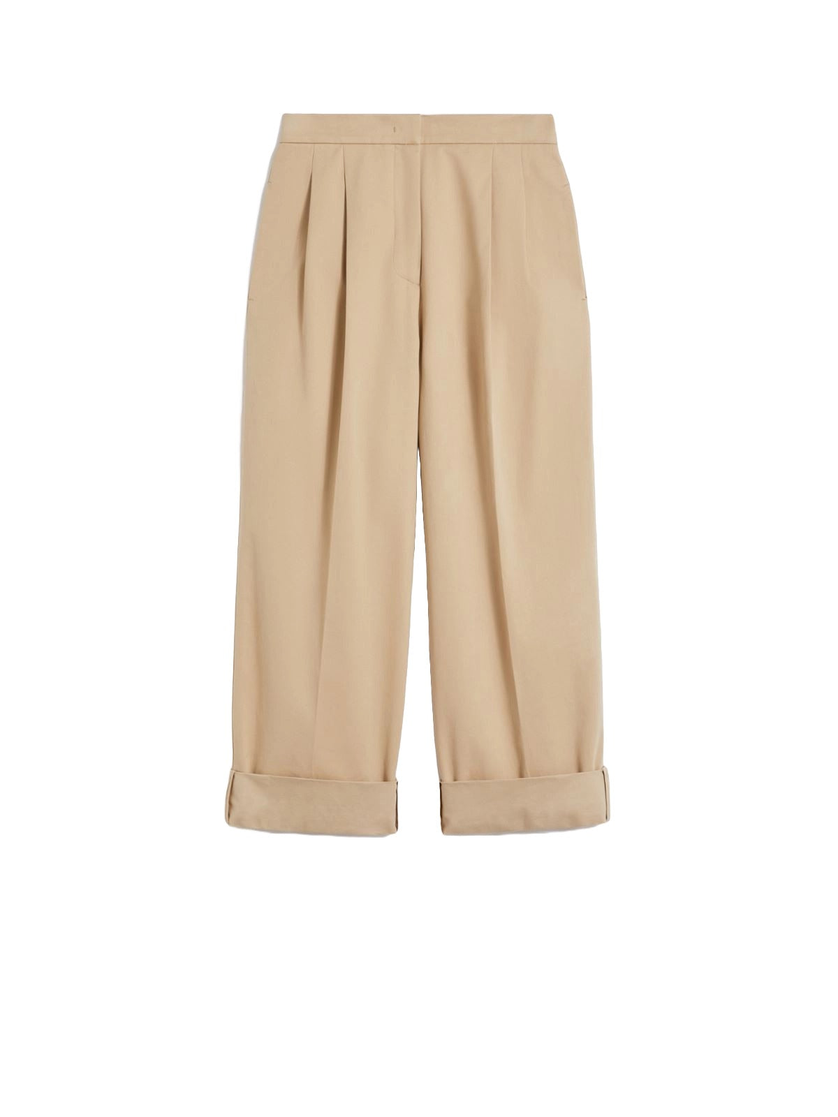Wide-Leg Pants With Cuffed Hems