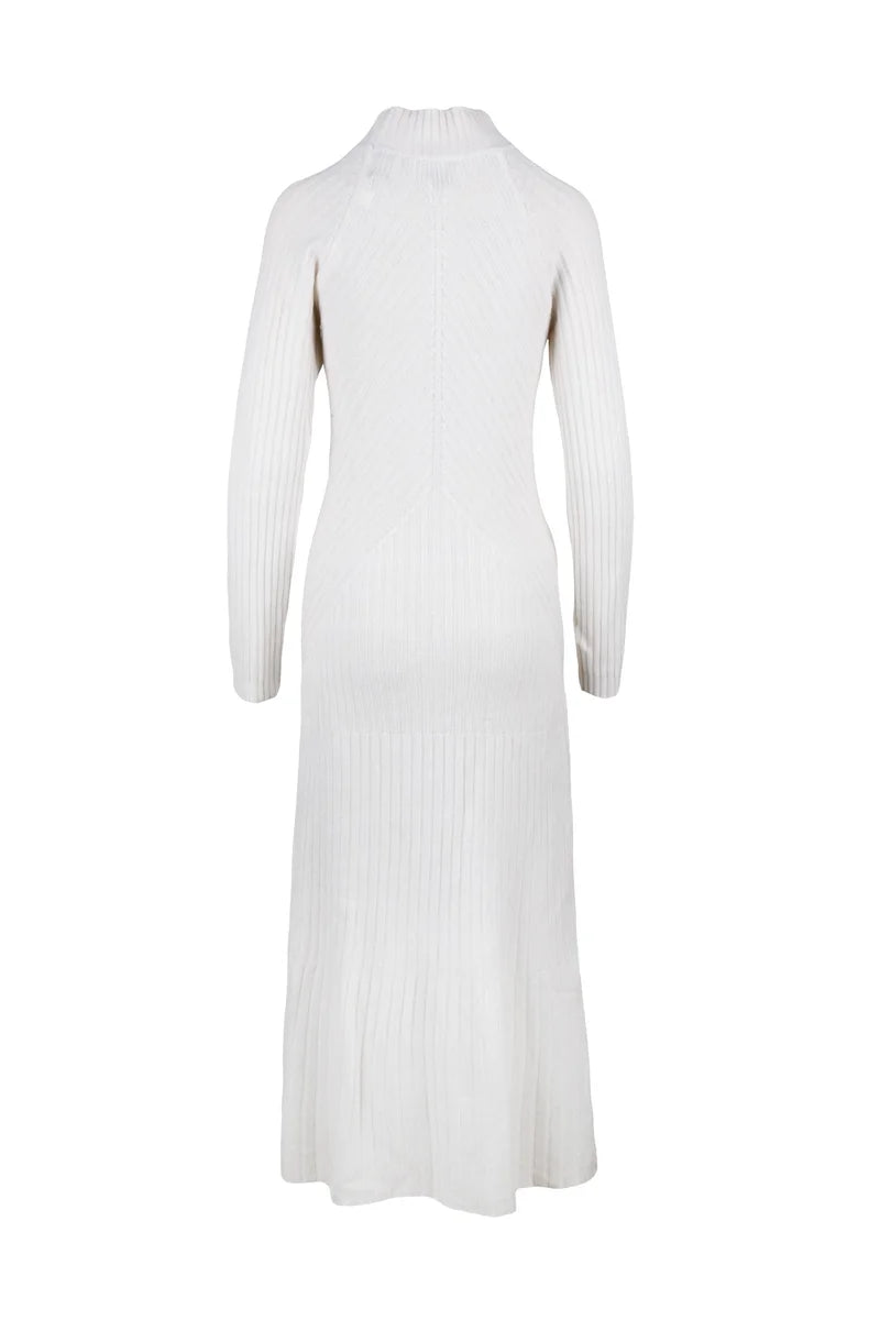 Long Knit Dress - White