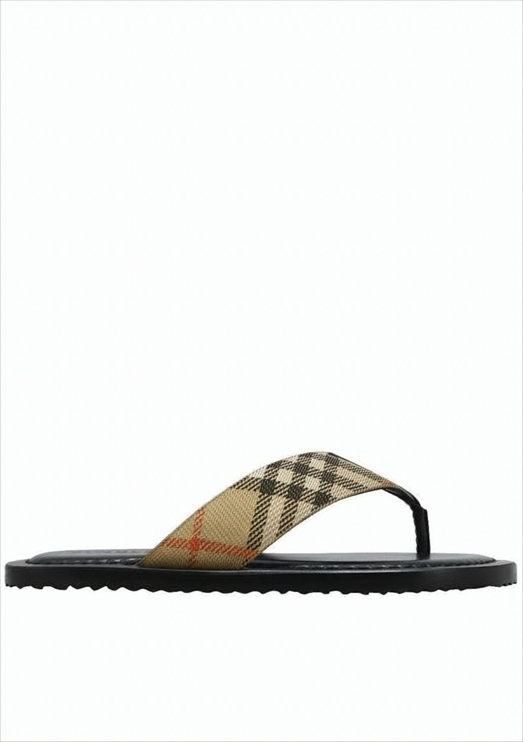Classic Checkered Slip-On Sandals with Embossed Branding