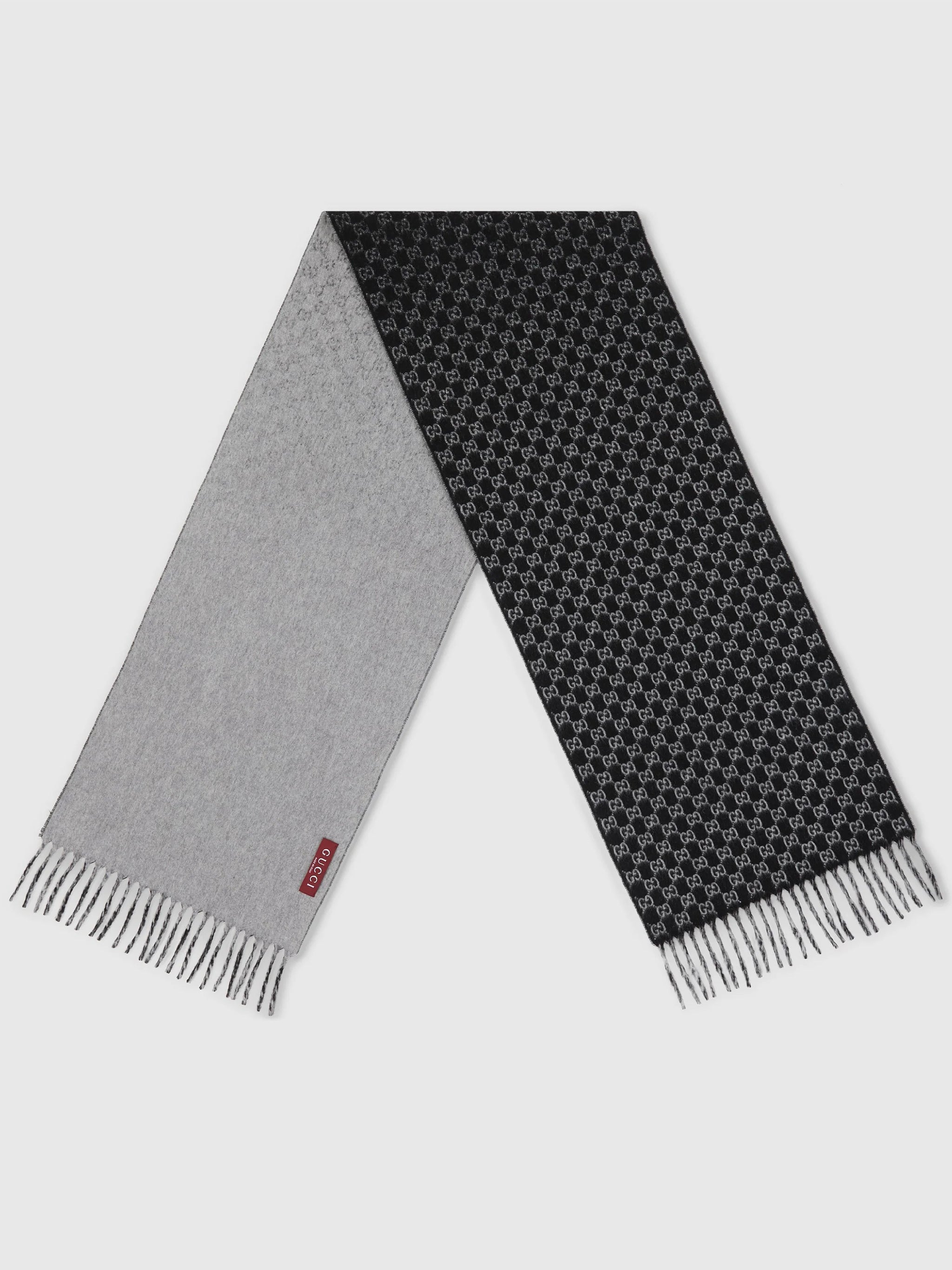 Black/Grey Logo Shade Reversible GG Scarf