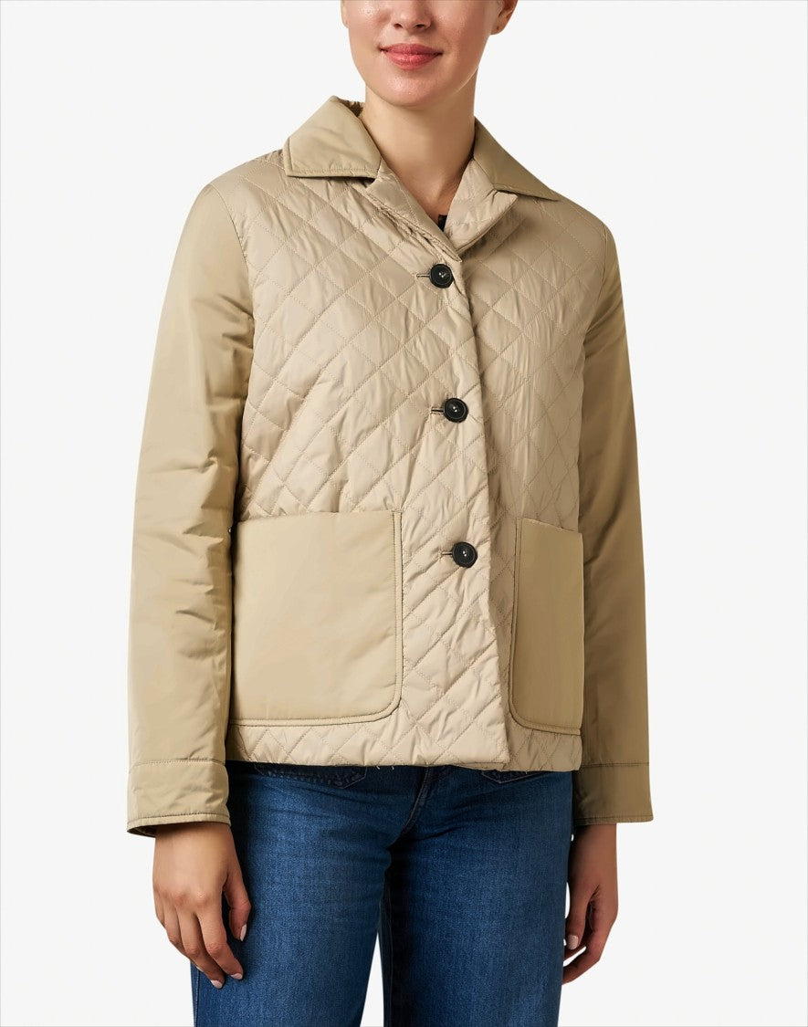 Quilted Short Jacket with Classic Collar