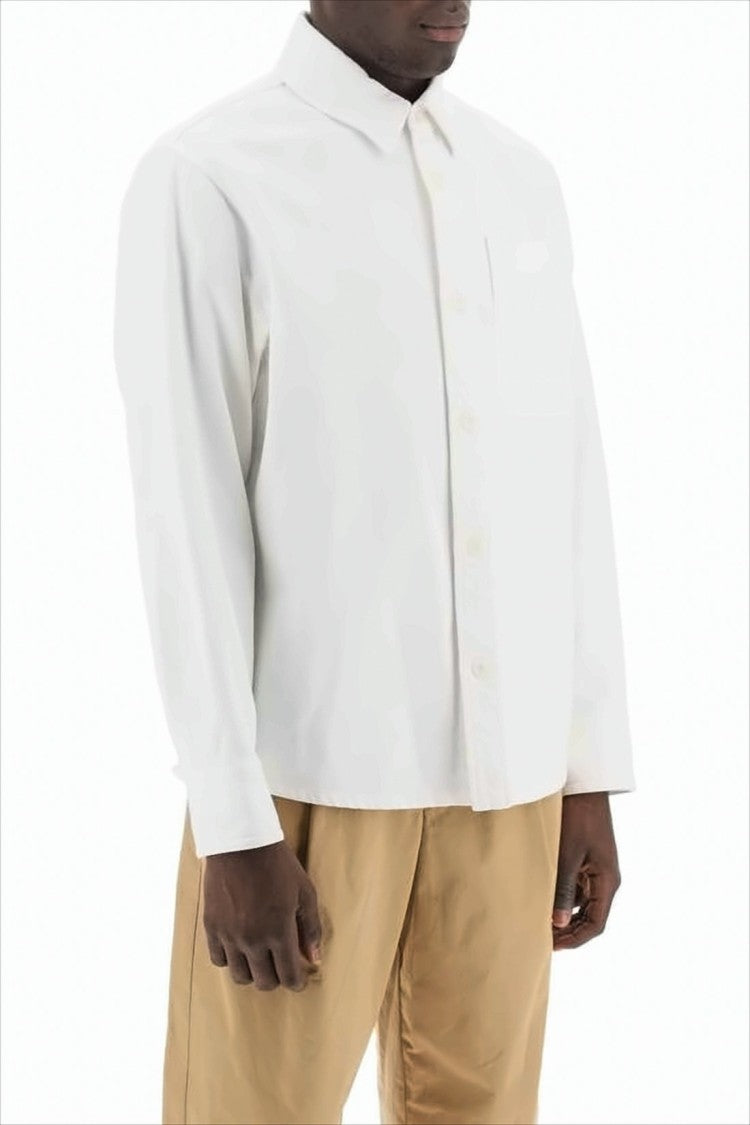 Long-Sleeve White Shirt with Classic Collar