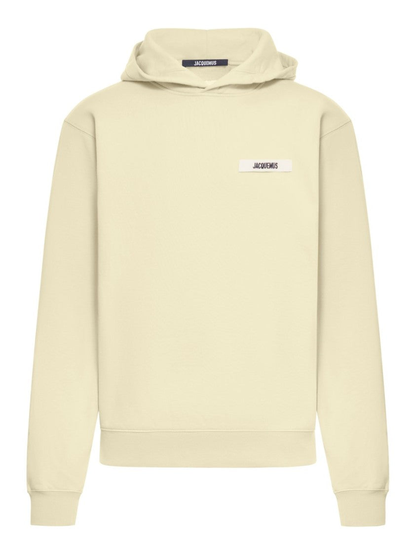 Minimalist Light Beige Hoodie with Subtle Branding