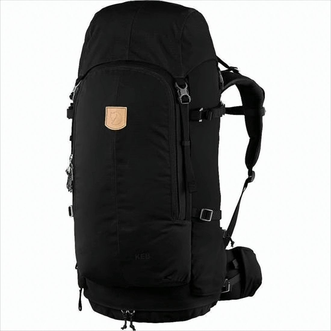 Large Structured Black Backpack with Adjustable Straps