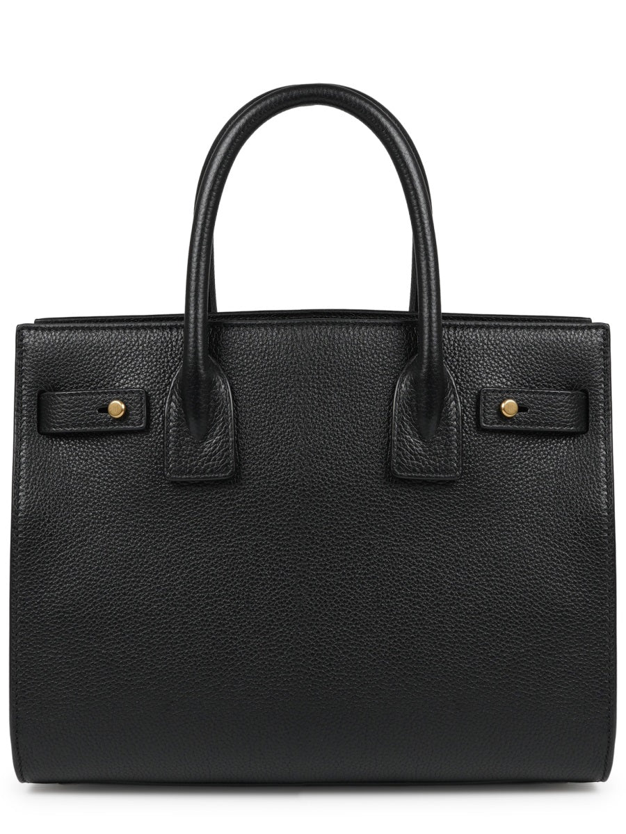 Pebbled Leather Handbag With Dual Handles