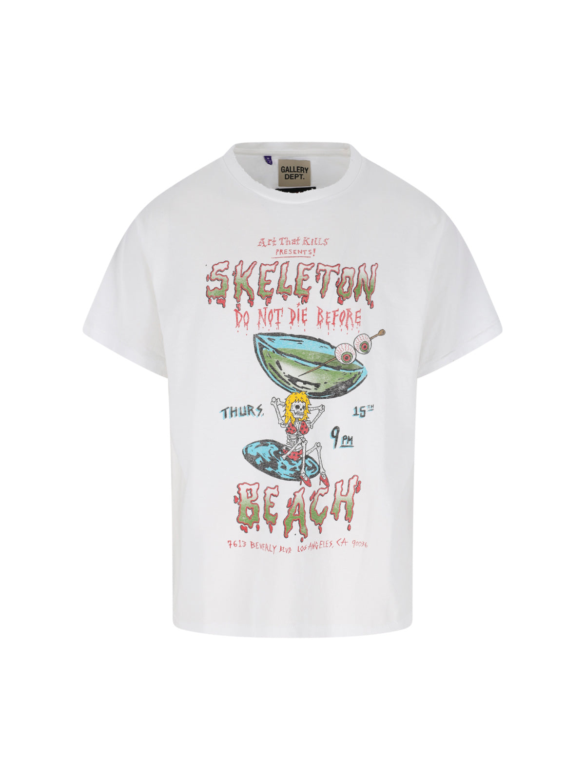 White Skeleton Beach Graphic T-Shirt