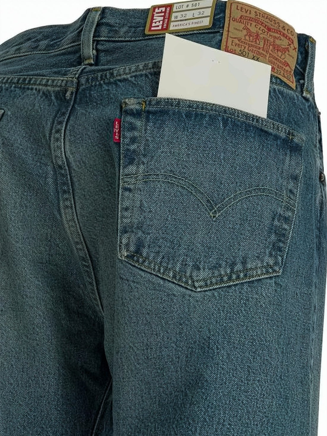 Straight-Leg Denim Pants with Signature Stitching