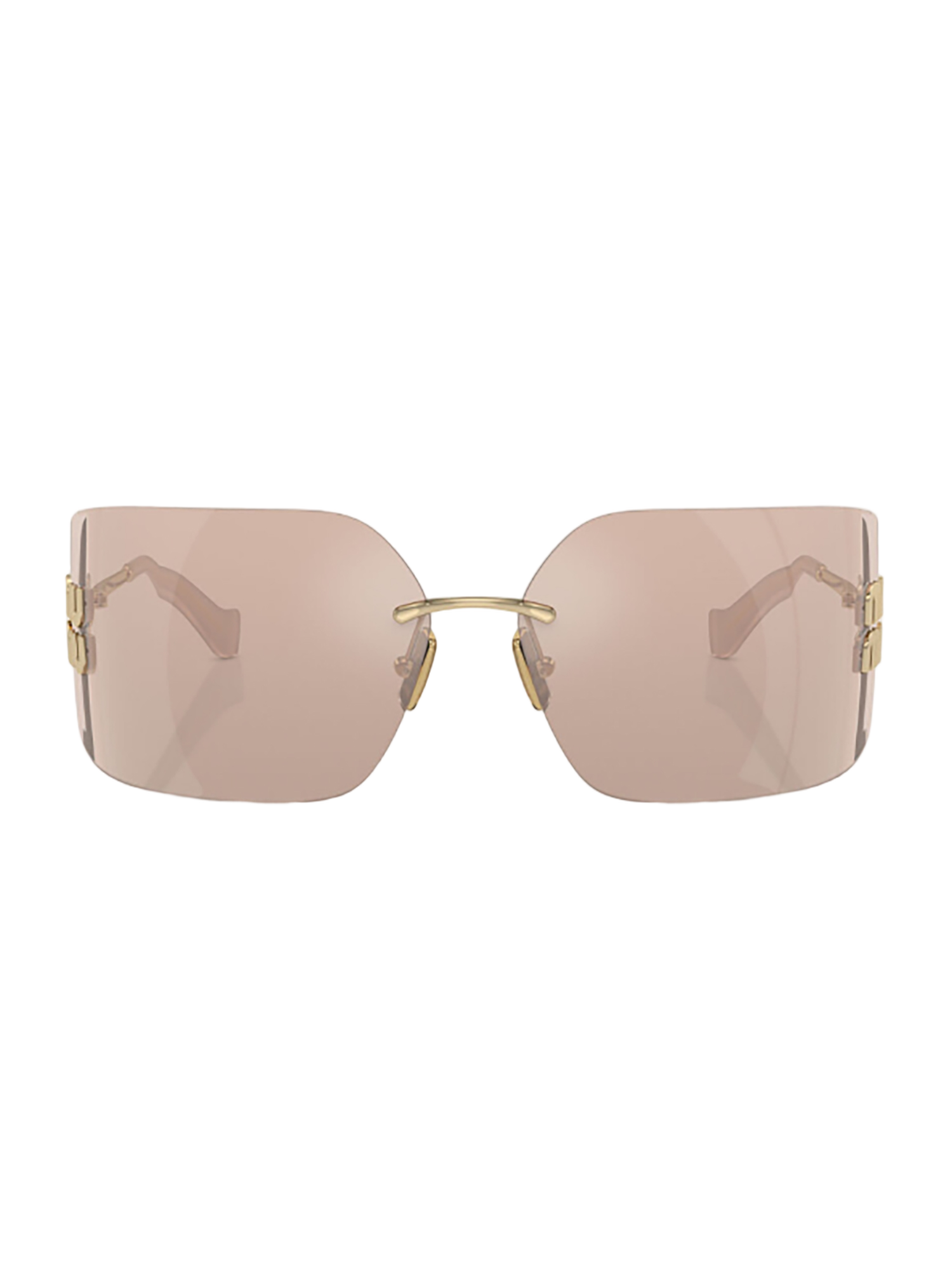 Oversized Geometric Frame Sunglasses With Metallic Finish
