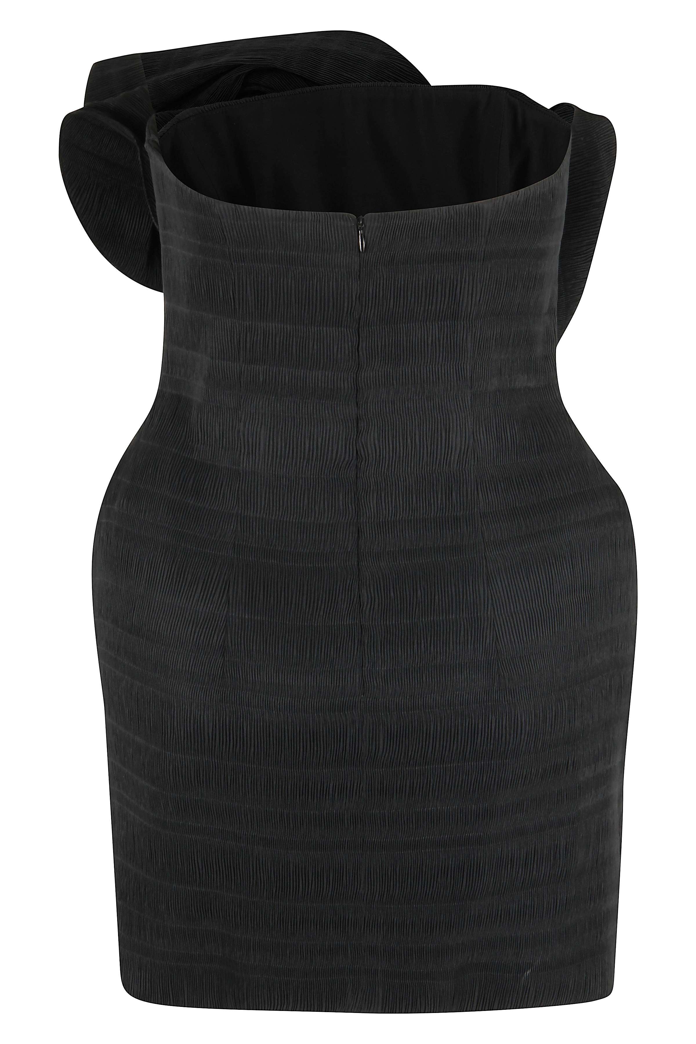 Black Sculptural Textured Dress