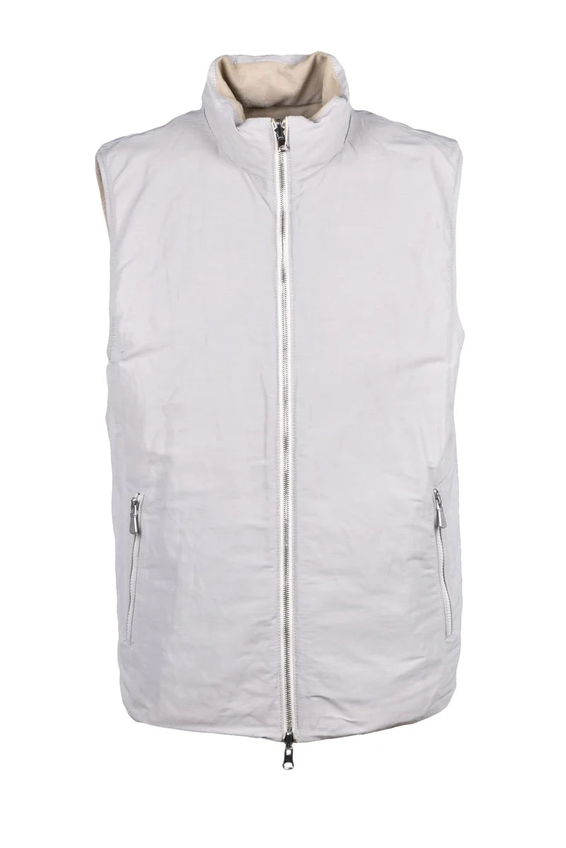 Leather Gilet - Beige