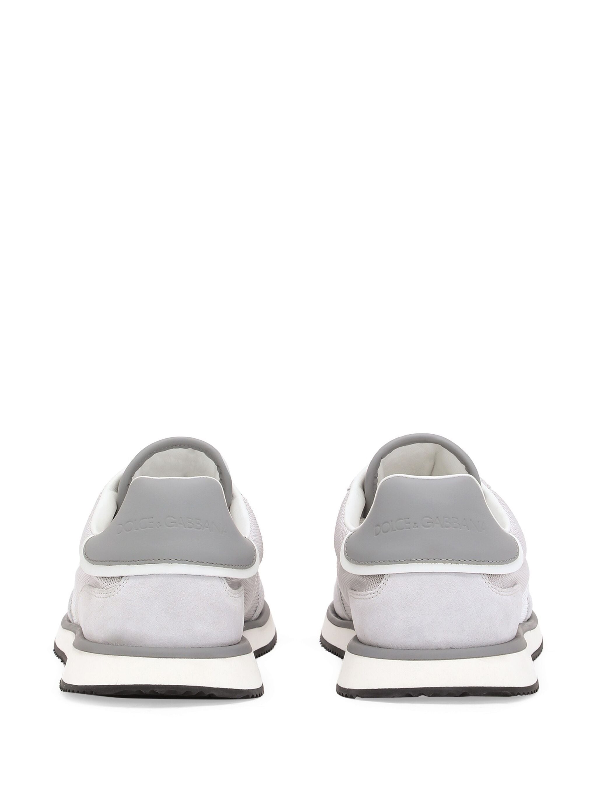 Black Low-Top Leather Mesh Cushioned Sneakers