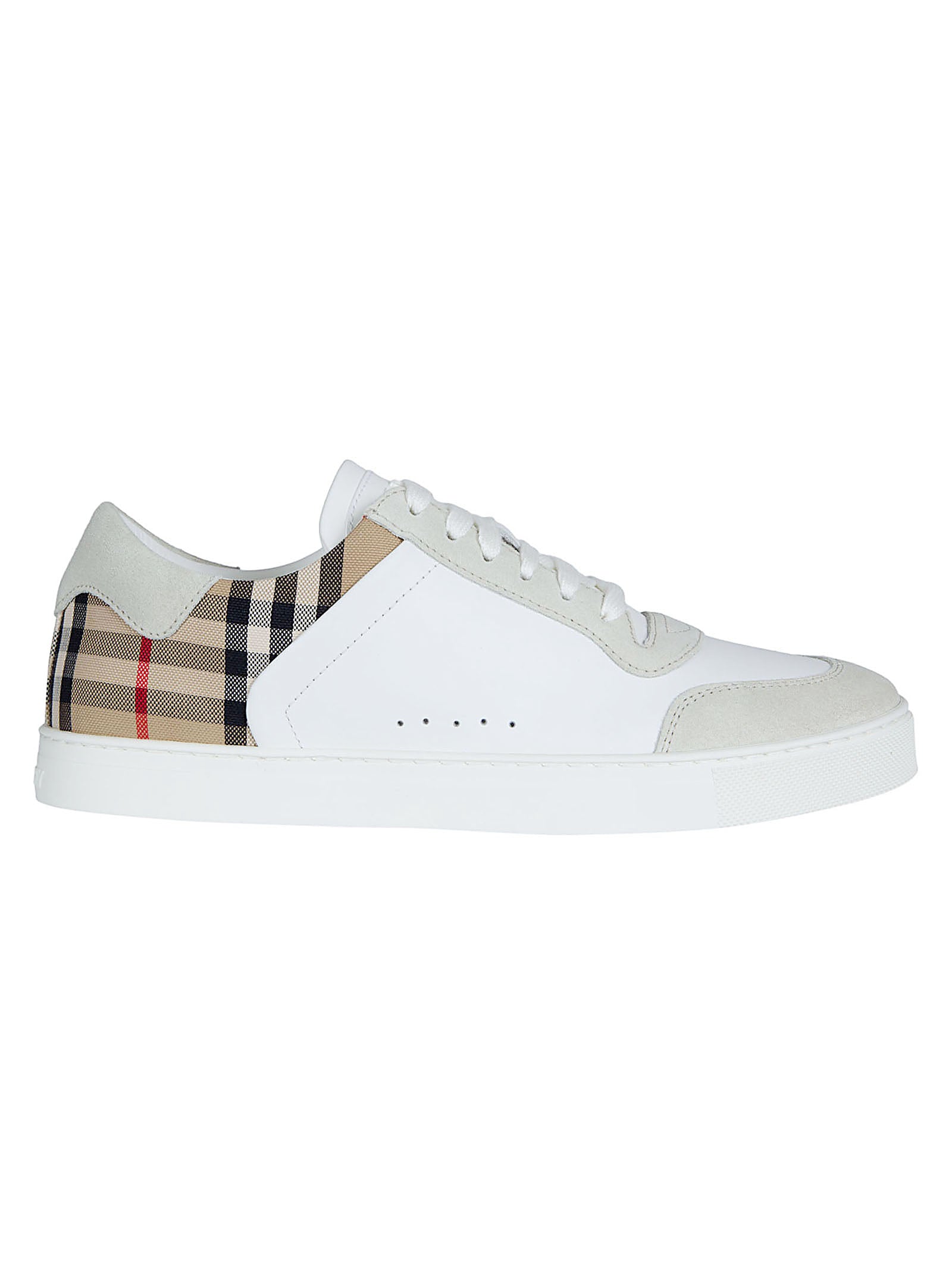 Low-Top Sneakers with Suede Accents and Check Detail