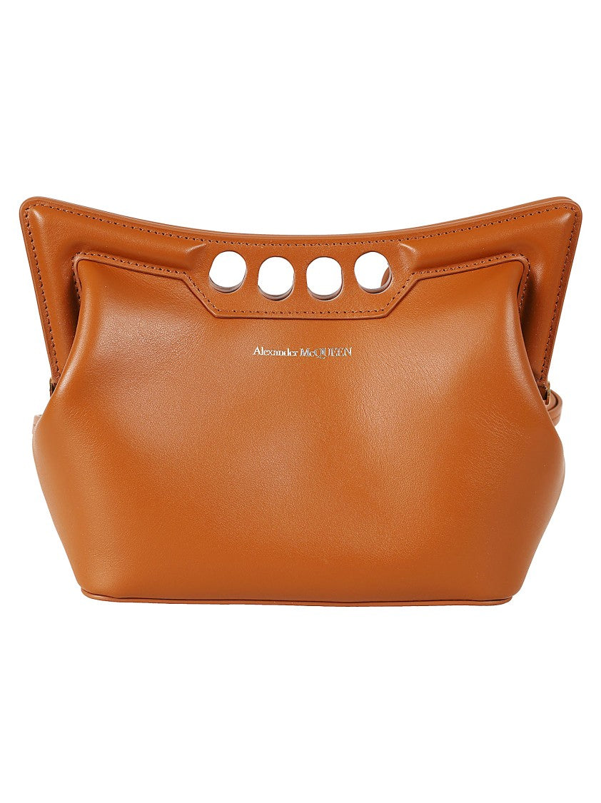 Structured Leather Bag With Unique Cut-Out Handle