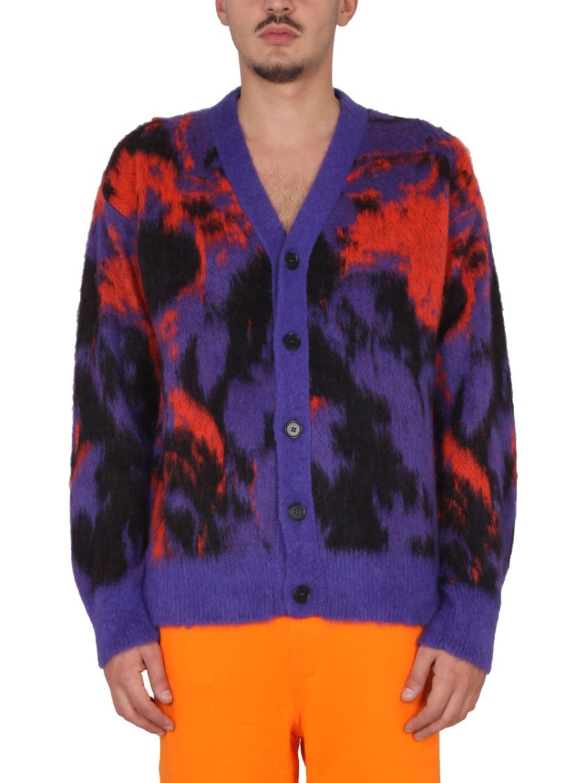 V-Neck Cardigan With Ribbed Detailing