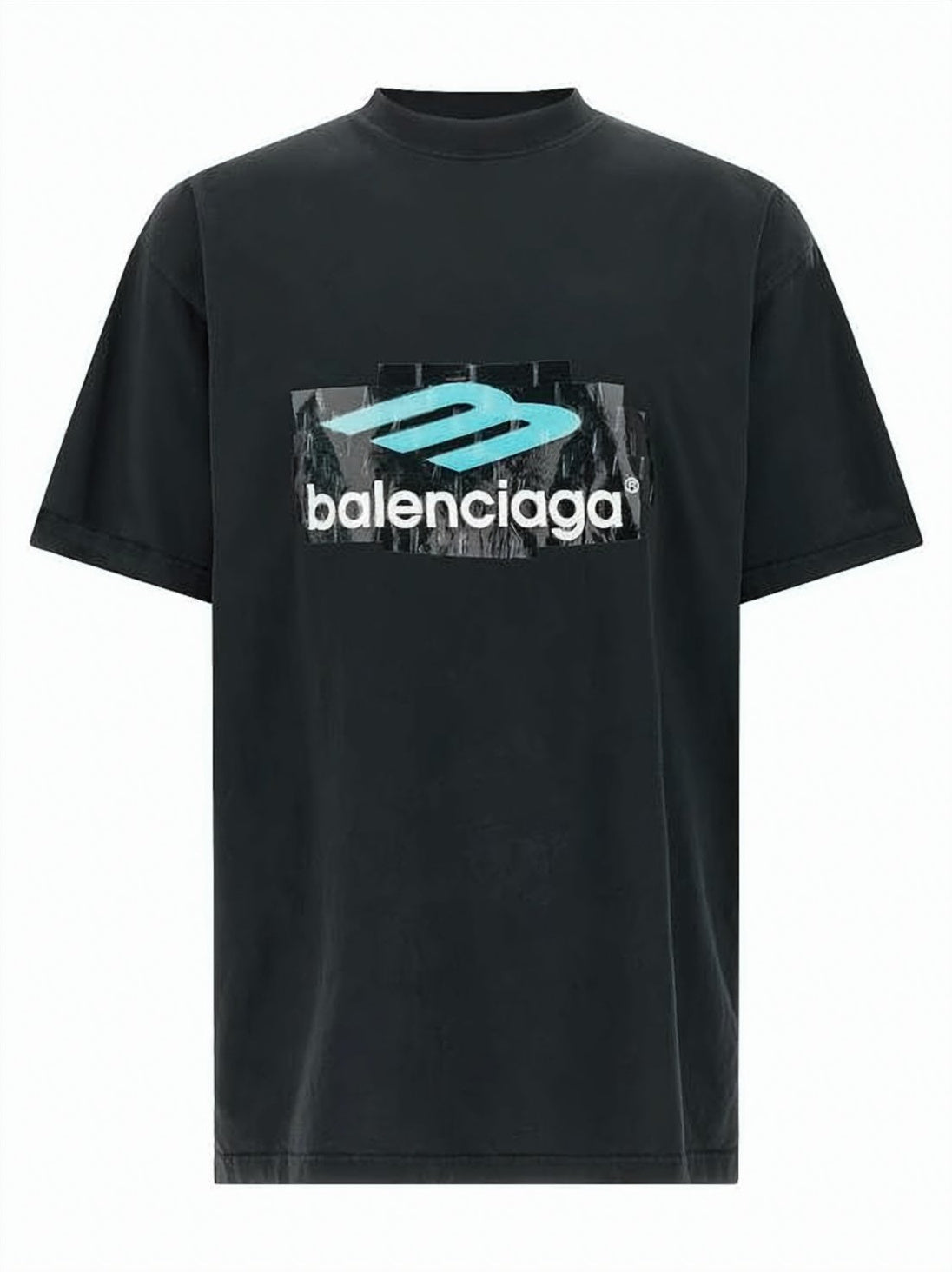 Black Graphic Logo Relaxed Cotton T-Shirt