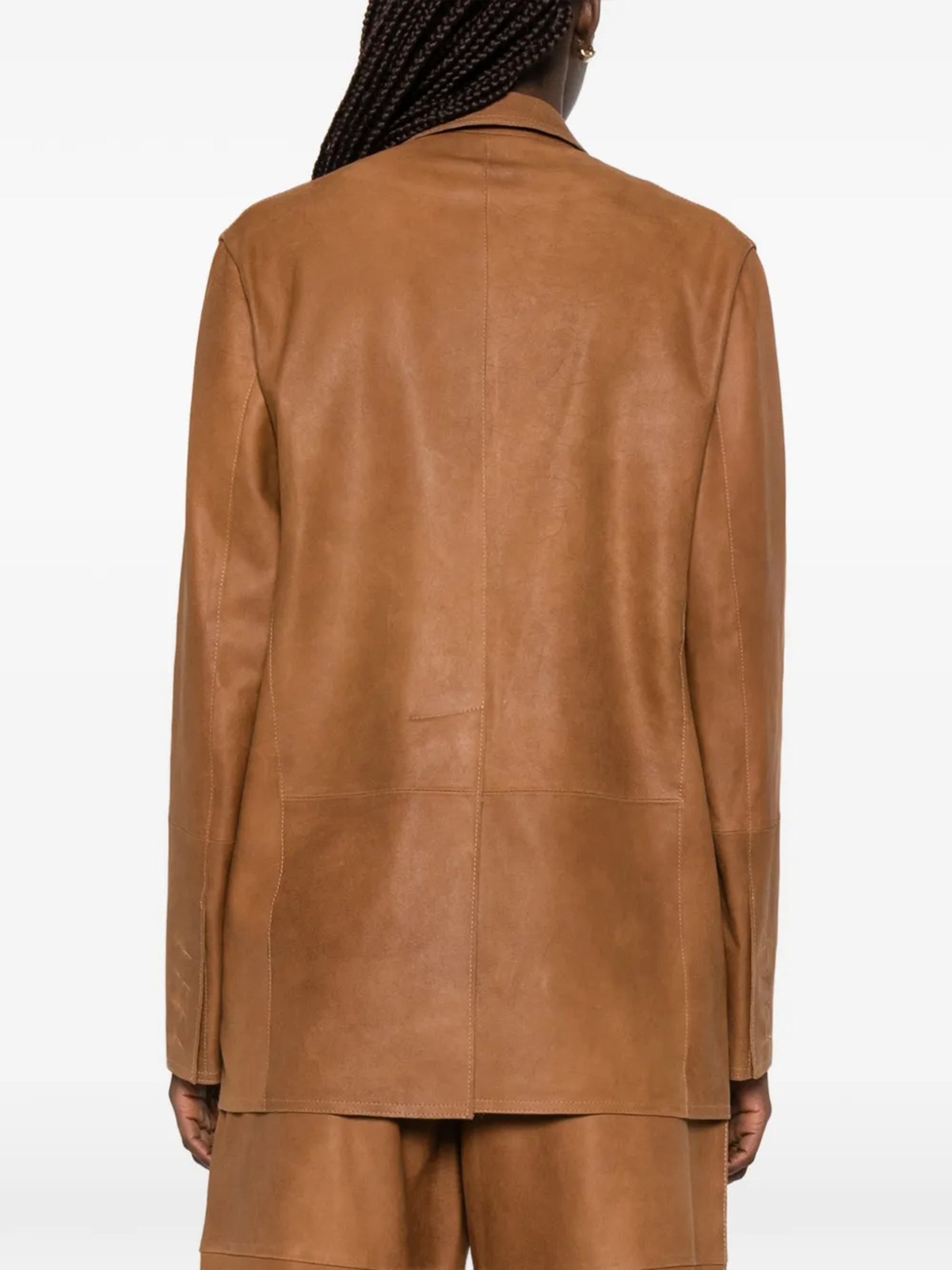Brown Golde Tailored Structured Polyester Jacket