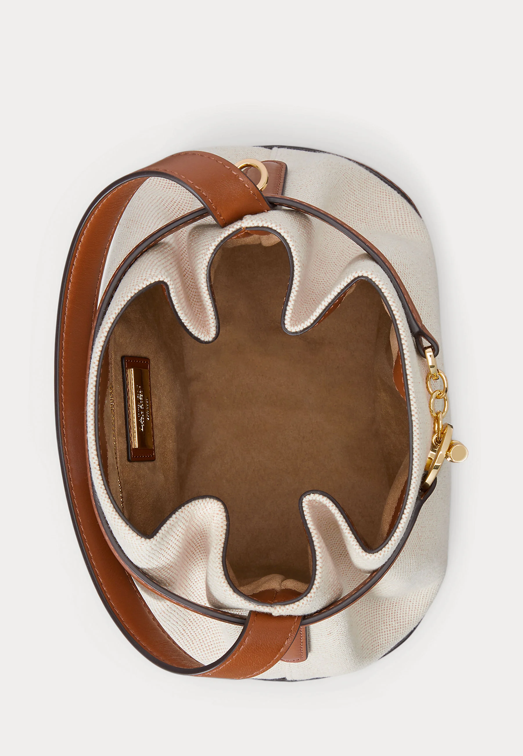 Structured Handbag with Textured Fabric and Leather Accents