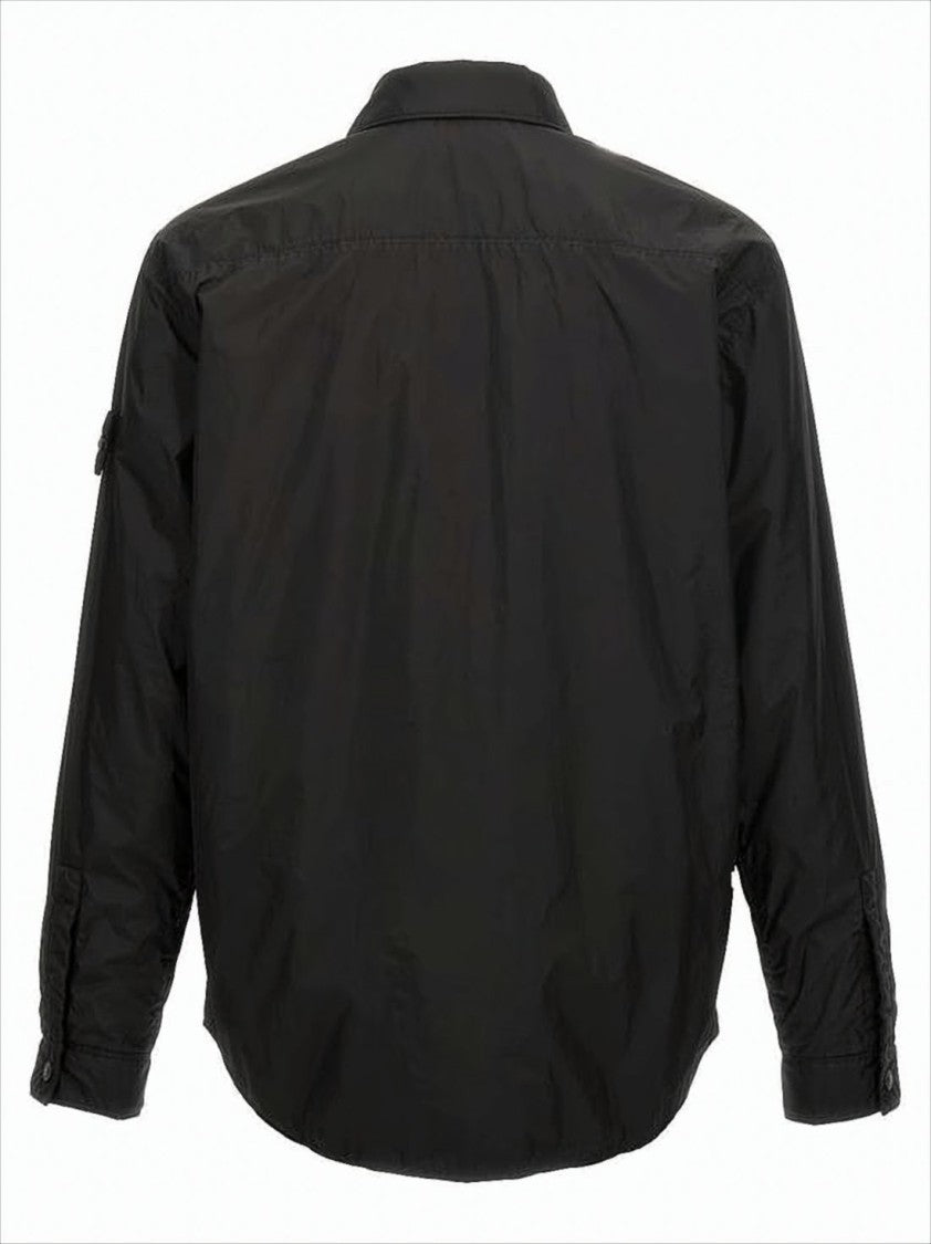 Lightweight Black Outerwear Shirt