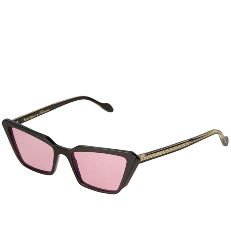 Butterfly Glamour-S Angular Black Sunglasses with Pink Tinted Lenses