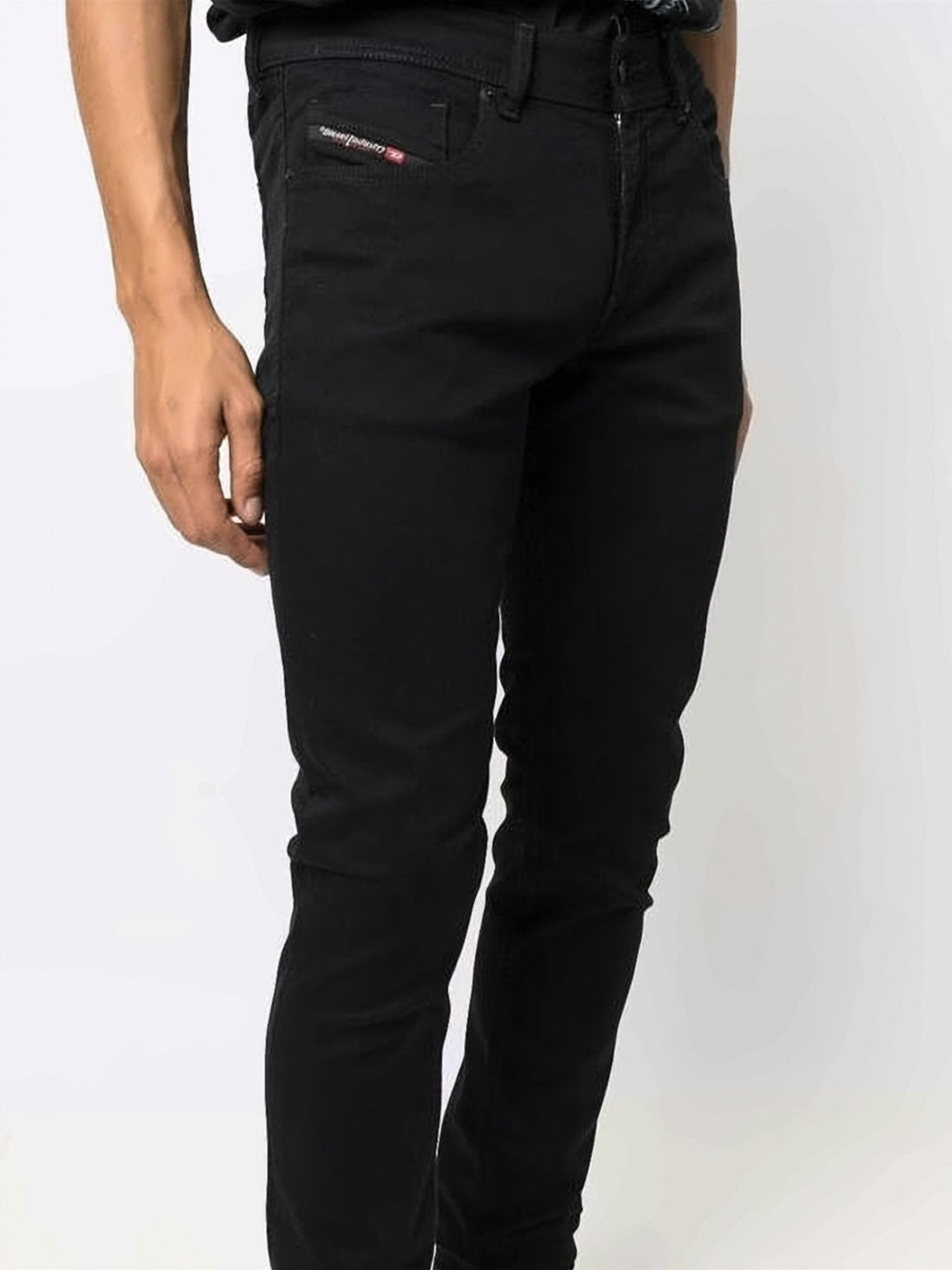 Slim-Fit Black Denim Pants