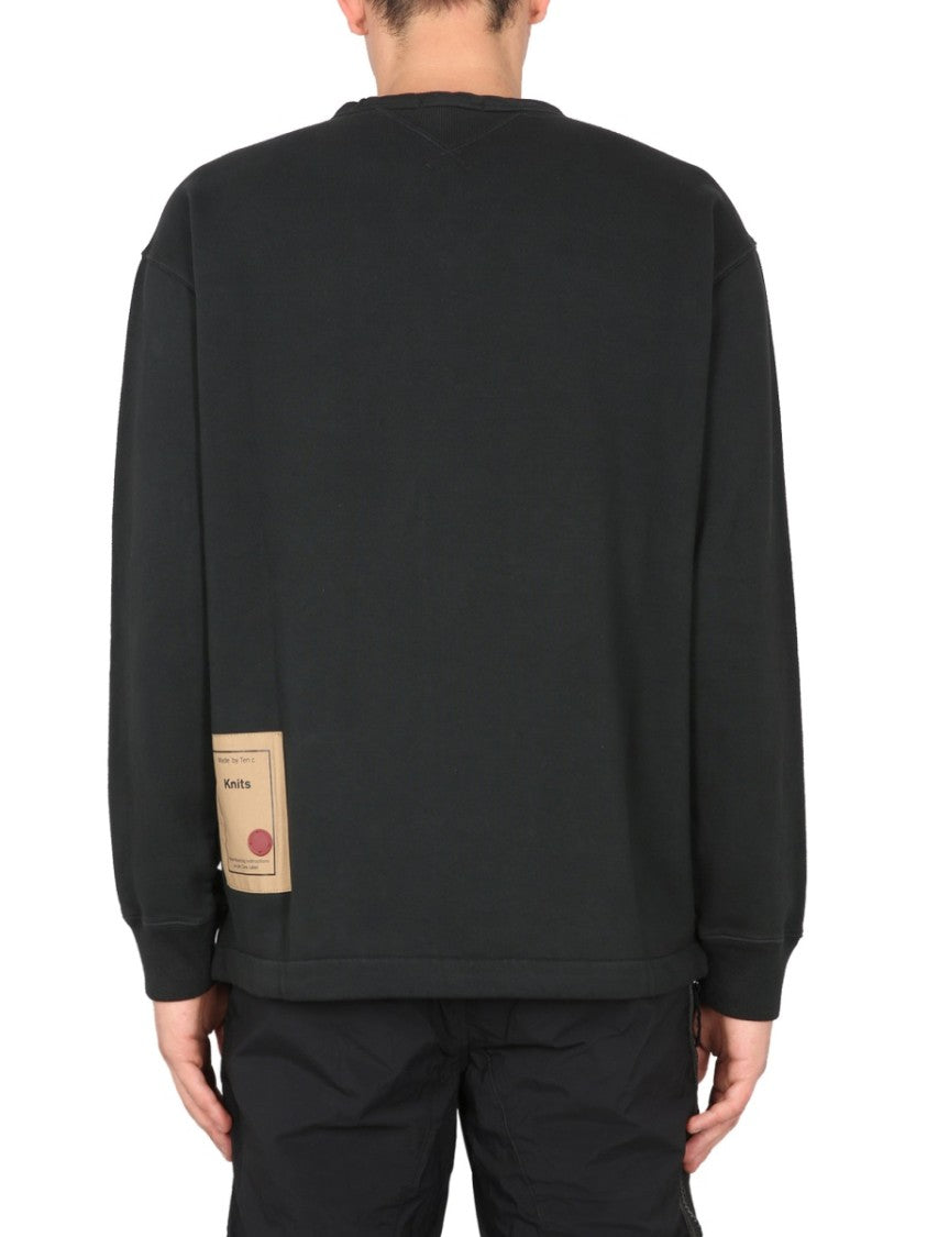 Relaxed Fit Black Cotton Sweatshirt