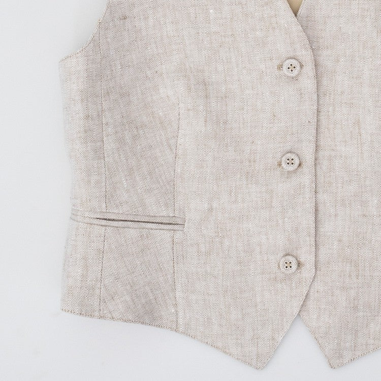 Tailored Beige Waistcoat With Adjustable Fit