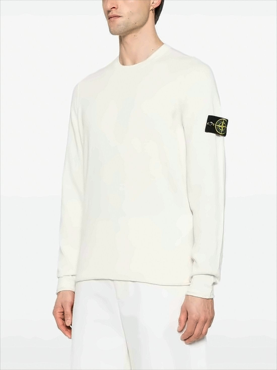 Long-Sleeved White Sweater