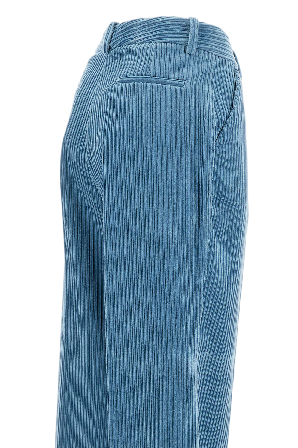 Tailored Clear Blue Trousers With Polished Finish
