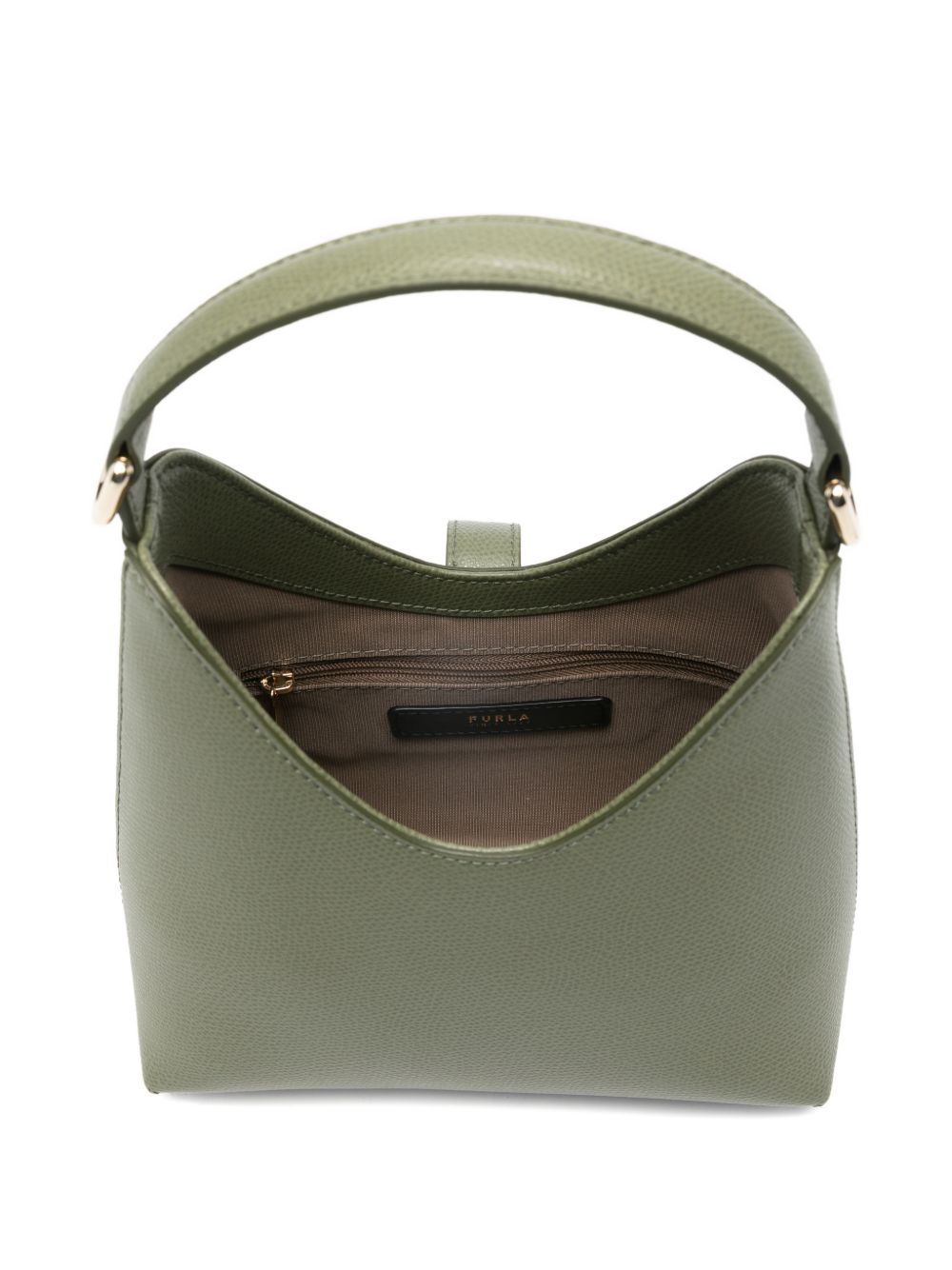 Textured Leather Handbag With Gold-Tone Clasp